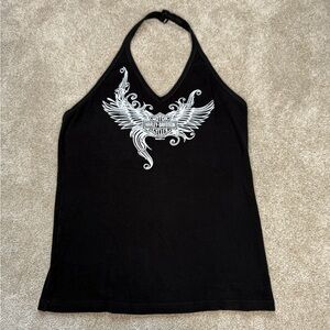Harley-Davidson Black Tank Top with White Wing Design Size XL